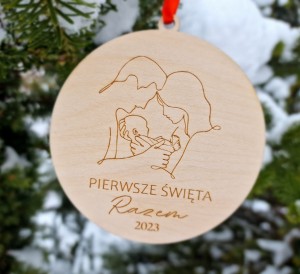 Drewniana bombka Pierwsze Święta Razem