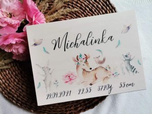 Pudełko pamiątkowe z sarenką i zwierzątkami 
