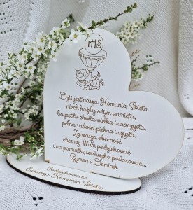 Serce podziękowanie Pierwsza Komunia Święta 