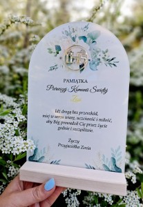 Szkiełko Statuetka pamiątkowa z okazji Pierwszej Komunii Świętej 