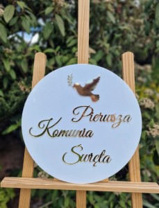 Tablica dekoracyjna powitalna Komunia Święta 