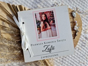 Zaproszenia zaproszenie komunijne ze zdjęciem personalizowane