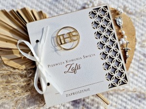 Zaproszenia zaproszenie komunijne personalizowane ażurowe #3