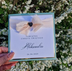 Minimalistyczna kartka na Chrzest Święty – Ręcznie robiona – Personalizowana pamiątka