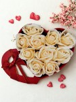 Flower Box Serce z Róż Mydlanych – Elegancki Prezent Walentynki