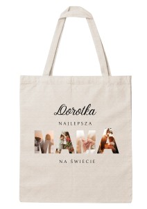 Torba bawełniana najlepsza mama na świecie z imieniem – personalizowana torba ze zdjęciami