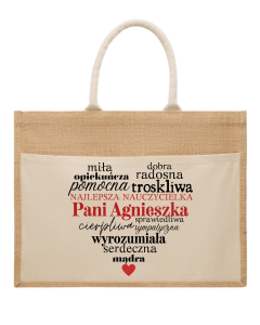 Personalizowana Torba Jutowa dla Nauczycielki – Najlepsza Nauczycielka z Imieniem