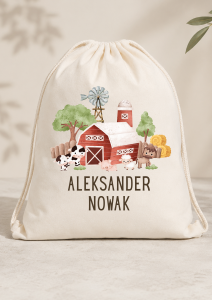 Worek Plecak z Imieniem i Nazwiskiem – Farma | Personalizowany Worek dla Przedszkolaka i Ucznia