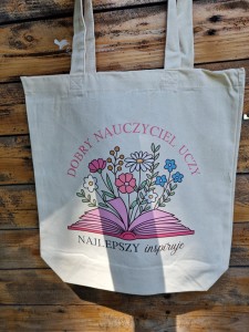 Torba bawełniana dla nauczyciela – „Dobry nauczyciel uczy, najlepszy inspiruje”