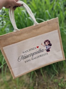Personalizowana Torba Jutowa „Najlepsza Nauczycielka” z Imieniem